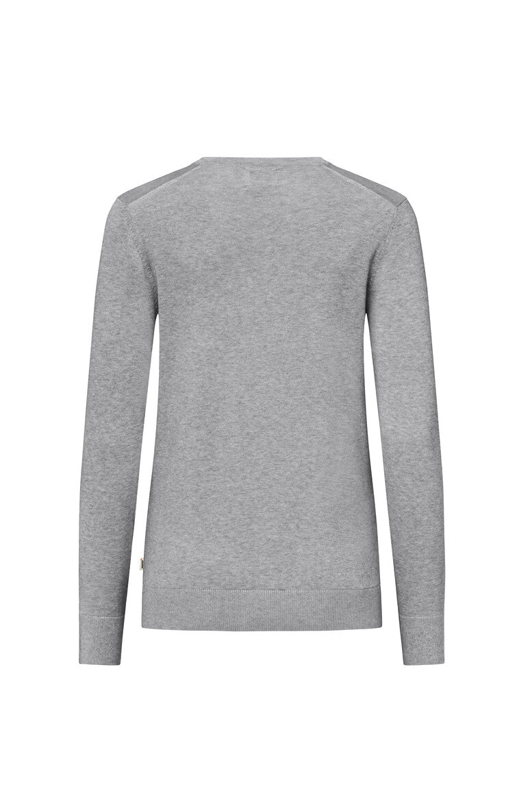 HAKRO Damen Pullover Premium-Baumwolle grau meliert