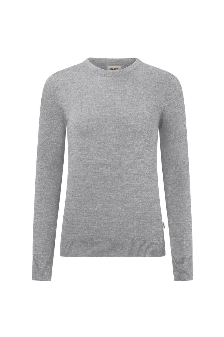 HAKRO Damen Pullover Merino-Wolle grau meliert