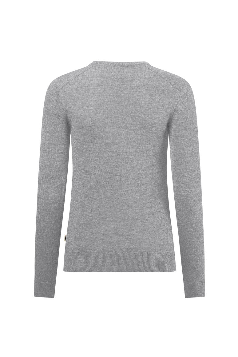 HAKRO Damen Pullover Merino-Wolle grau meliert
