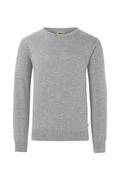 HAKRO Pullover Merino-Wolle grau meliert