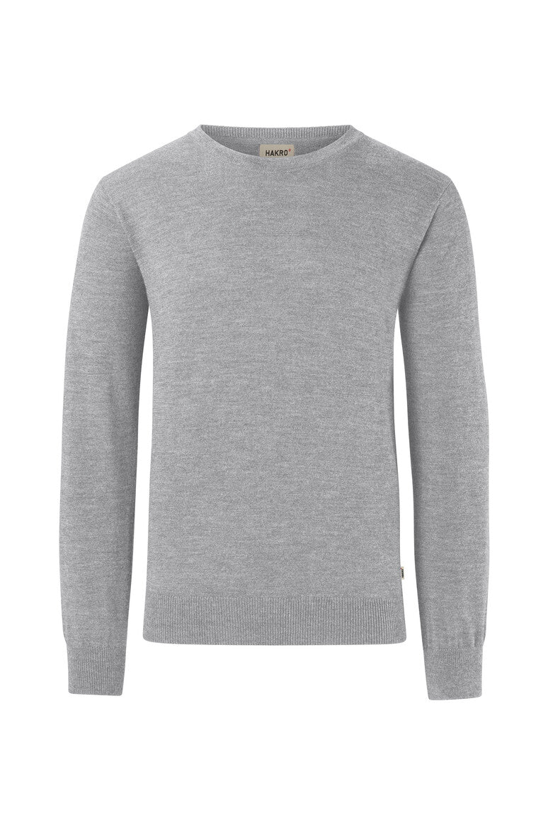 HAKRO Pullover Merino-Wolle grau meliert
