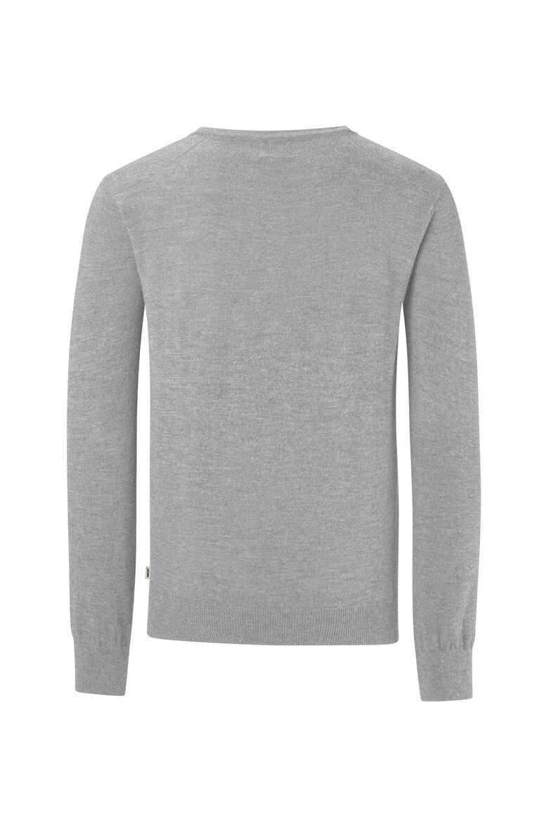 HAKRO Pullover Merino-Wolle grau meliert
