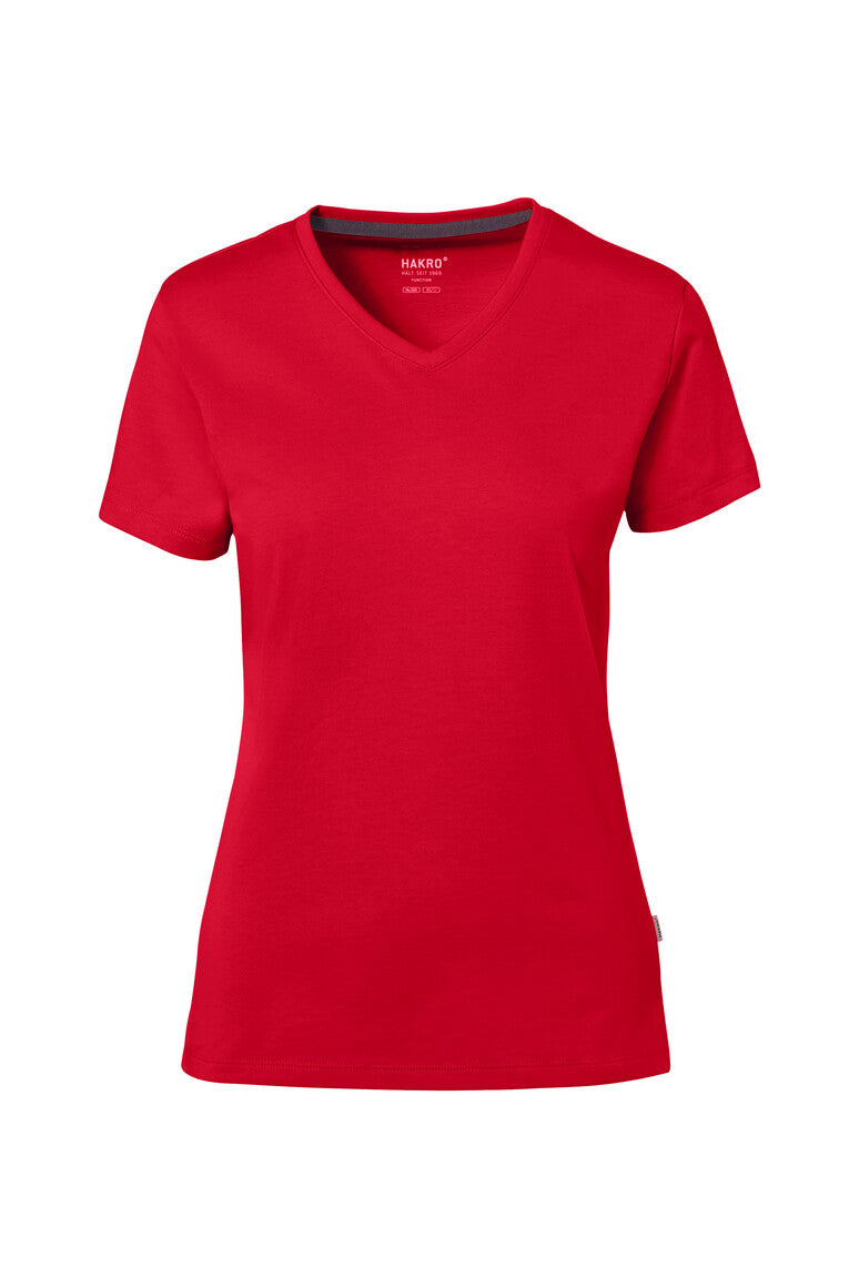 HAKRO Cotton Tec® Damen V-Shirt rot