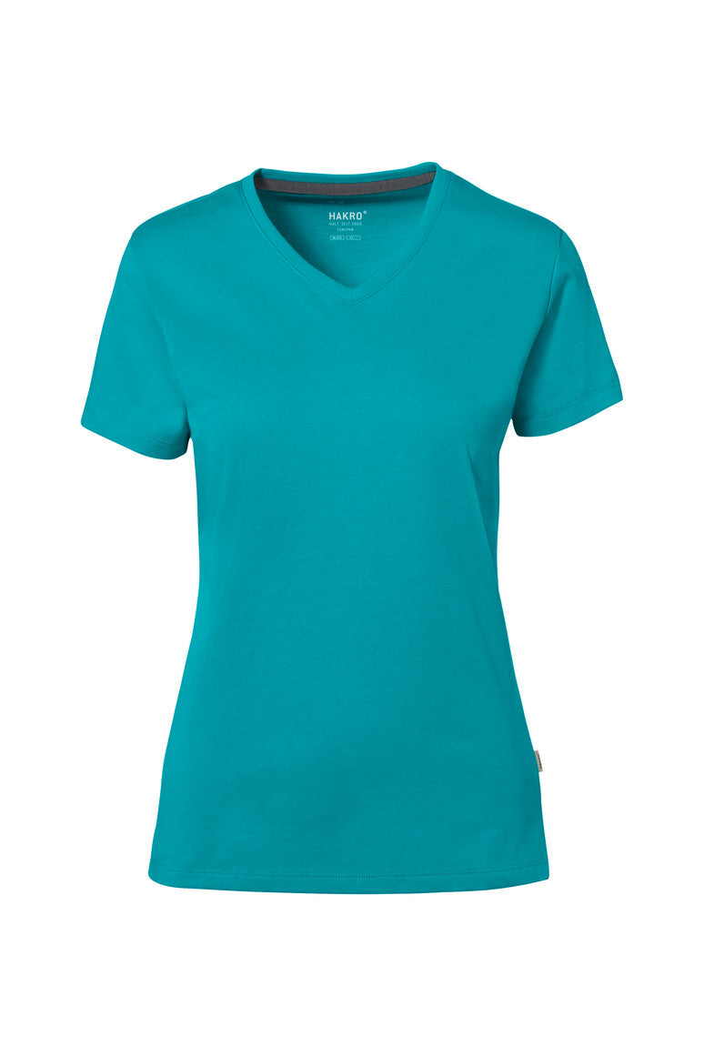 HAKRO Cotton Tec® Damen V-Shirt smaragd