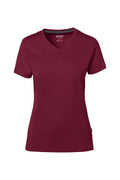 HAKRO Cotton Tec® Damen V-Shirt weinrot