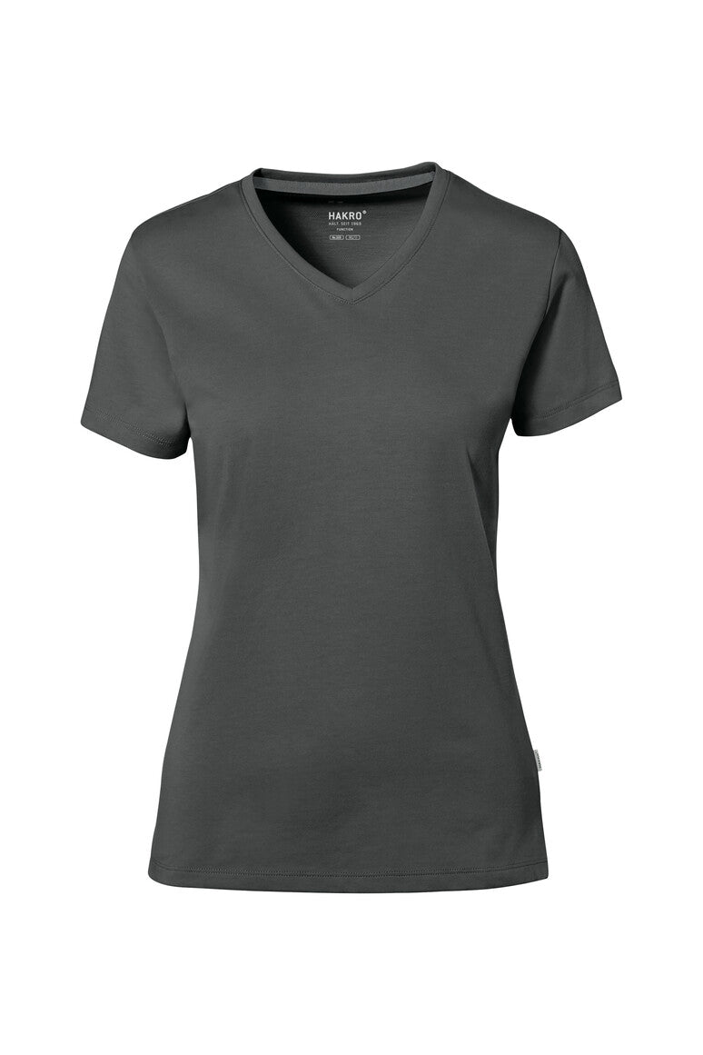 HAKRO Cotton Tec® Damen V-Shirt anthrazit