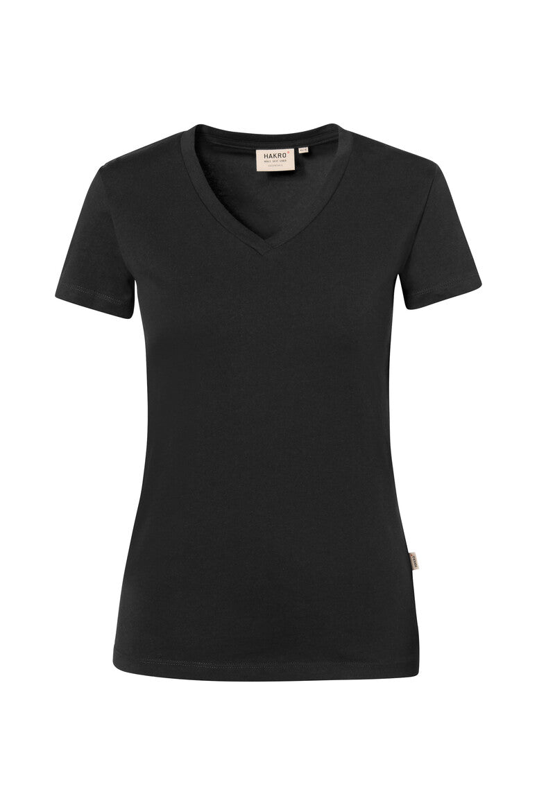 HAKRO Damen V-Shirt Stretch schwarz