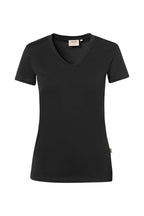 HAKRO Damen V-Shirt Stretch schwarz