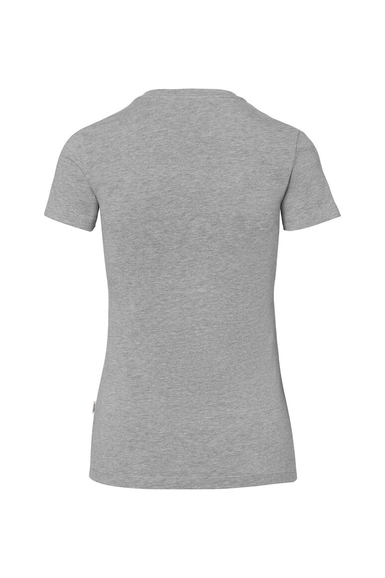 HAKRO Damen V-Shirt Stretch grau meliert