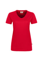 HAKRO Damen V-Shirt Mikralinar® rot