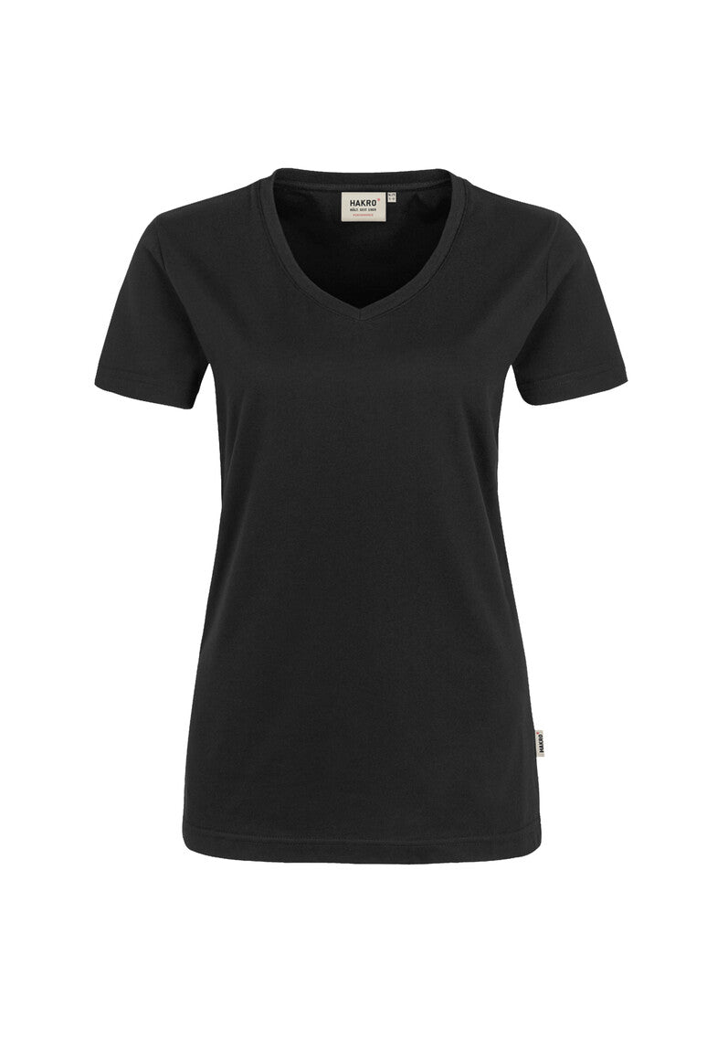HAKRO Damen V-Shirt Mikralinar® schwarz