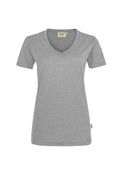 HAKRO Damen V-Shirt Mikralinar® grau meliert