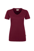 HAKRO Damen V-Shirt Mikralinar® weinrot