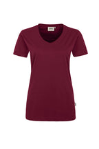 HAKRO Damen V-Shirt Mikralinar® weinrot