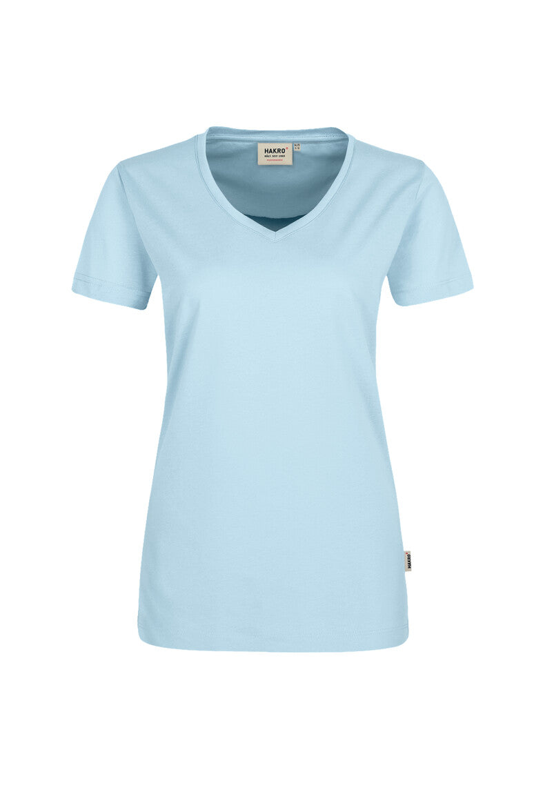 HAKRO Damen V-Shirt Mikralinar® eisblau