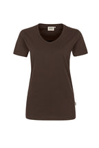 HAKRO Damen V-Shirt Mikralinar® schokolade