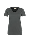 HAKRO Damen V-Shirt Mikralinar® anthrazit