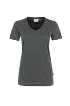 HAKRO Damen V-Shirt Mikralinar® anthrazit