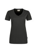 HAKRO Damen V-Shirt Mikralinar® karbongrau