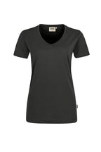 HAKRO Damen V-Shirt Mikralinar® karbongrau