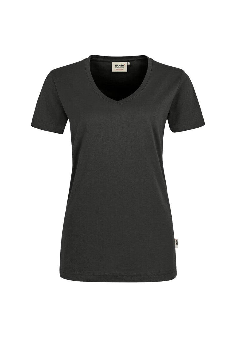 HAKRO Damen V-Shirt Mikralinar® karbongrau