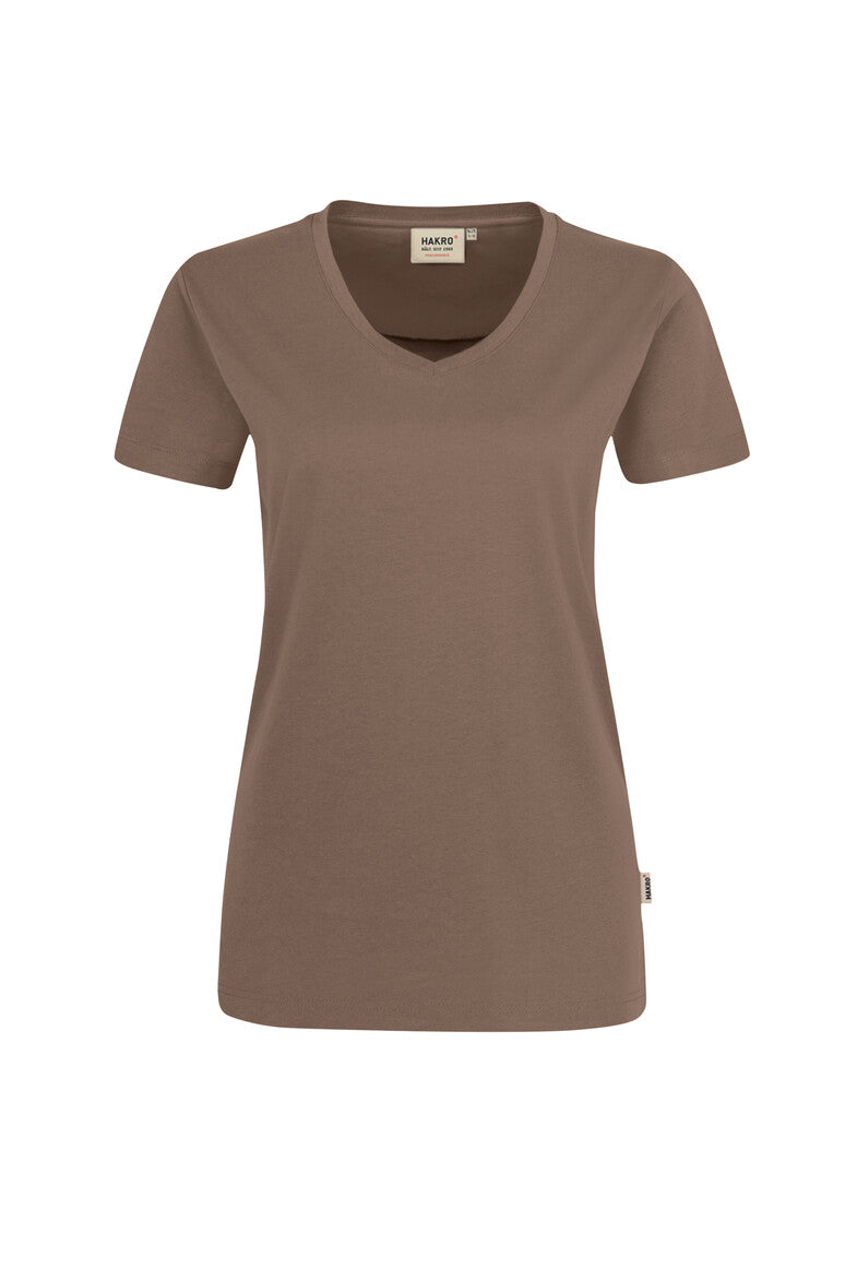HAKRO Damen V-Shirt Mikralinar® nougat