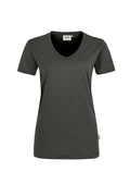HAKRO Damen V-Shirt Mikralinar® anthrazit meliert
