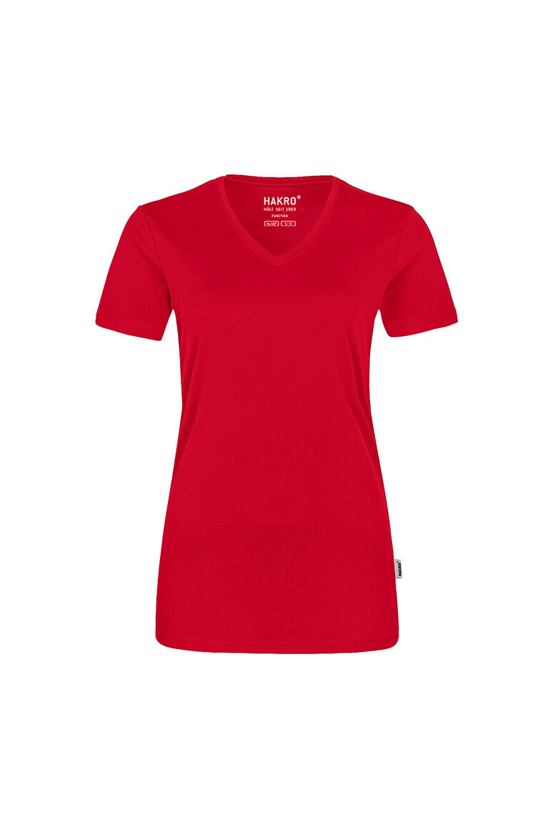 HAKRO Damen V-Shirt COOLMAX® rot