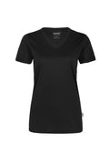 HAKRO Damen V-Shirt COOLMAX® schwarz