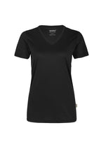 HAKRO Damen V-Shirt COOLMAX® schwarz