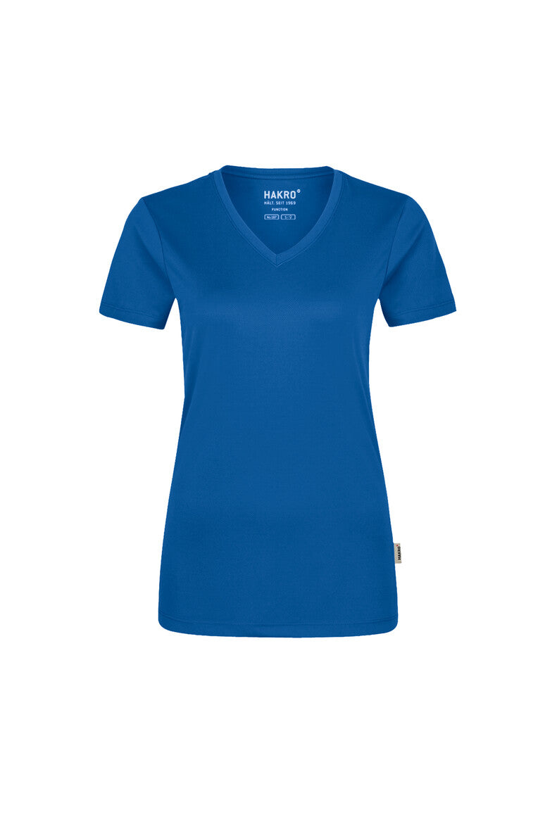 HAKRO Damen V-Shirt COOLMAX® royalblau