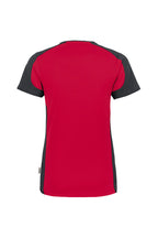 HAKRO Damen V-Shirt Contrast Mikralinar® rot/anthrazit
