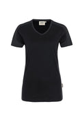 HAKRO Damen V-Shirt Contrast Mikralinar® schwarz/anthrazit