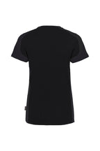 HAKRO Damen V-Shirt Contrast Mikralinar® schwarz/anthrazit