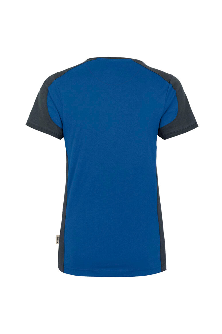 HAKRO Damen V-Shirt Contrast Mikralinar® royalblau/anthrazit