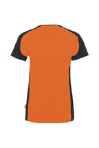 HAKRO Damen V-Shirt Contrast Mikralinar® orange/anthrazit