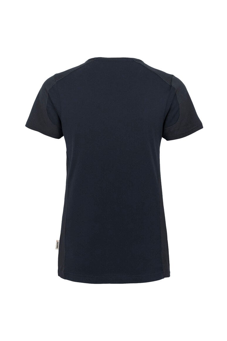 HAKRO Damen V-Shirt Contrast Mikralinar® tinte/anthrazit