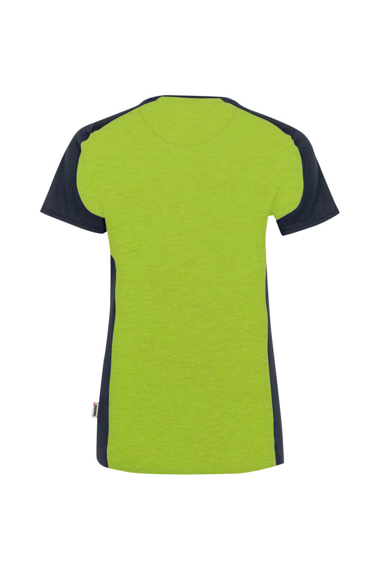 HAKRO Damen V-Shirt Contrast Mikralinar® kiwi/anthrazit