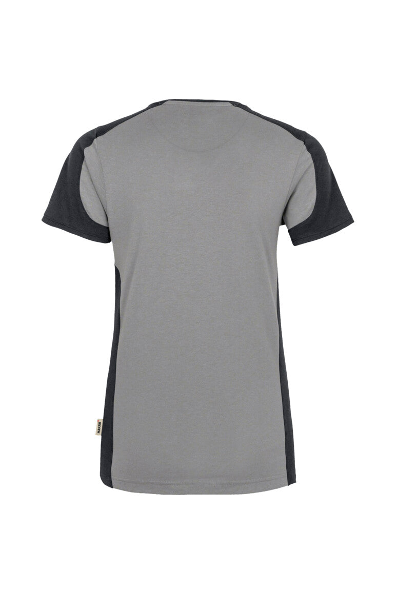 HAKRO Damen V-Shirt Contrast Mikralinar® titan/anthrazit