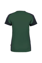 HAKRO Damen V-Shirt Contrast Mikralinar® tanne/anthrazit