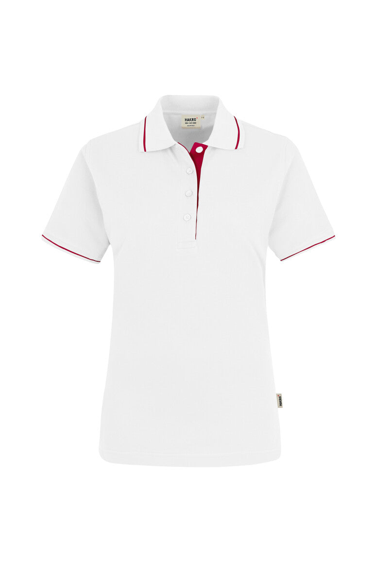 HAKRO Damen Poloshirt Casual weiß/rot
