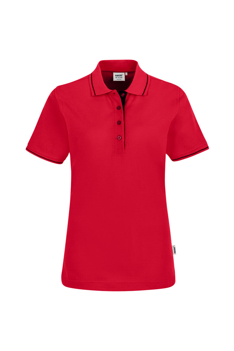 HAKRO Damen Poloshirt Casual rot/schwarz