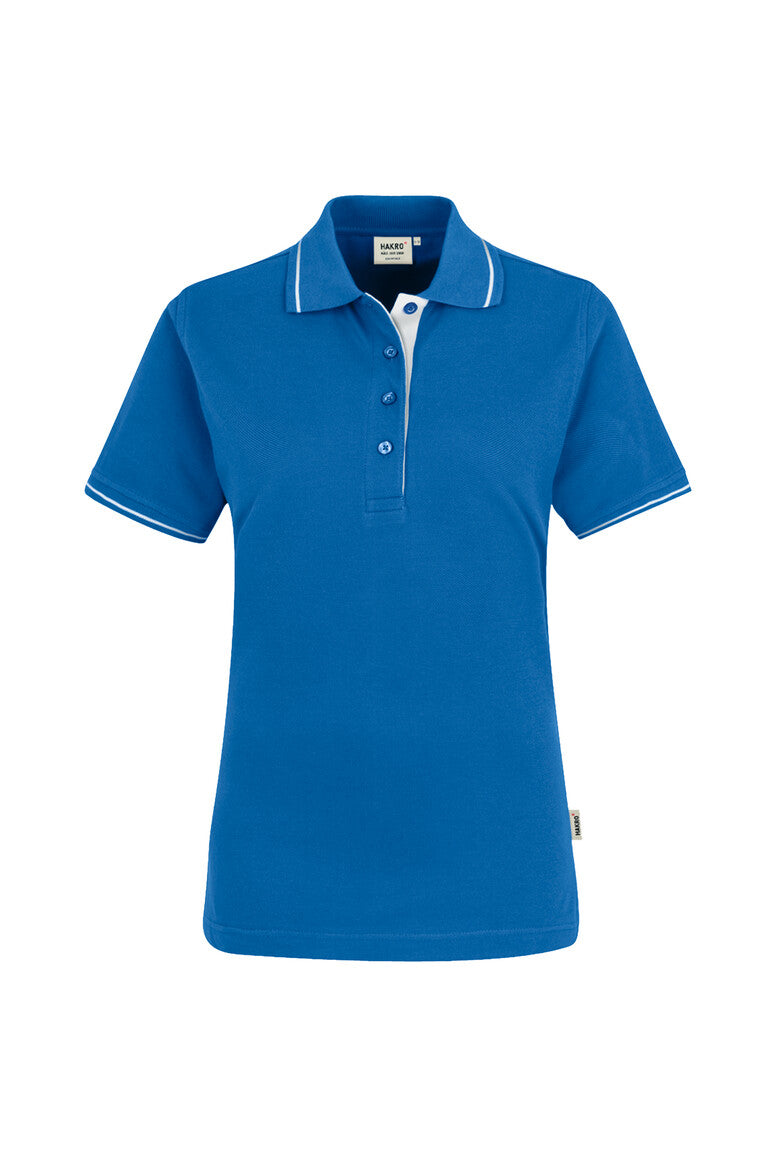 HAKRO Damen Poloshirt Casual royalblau/weiß