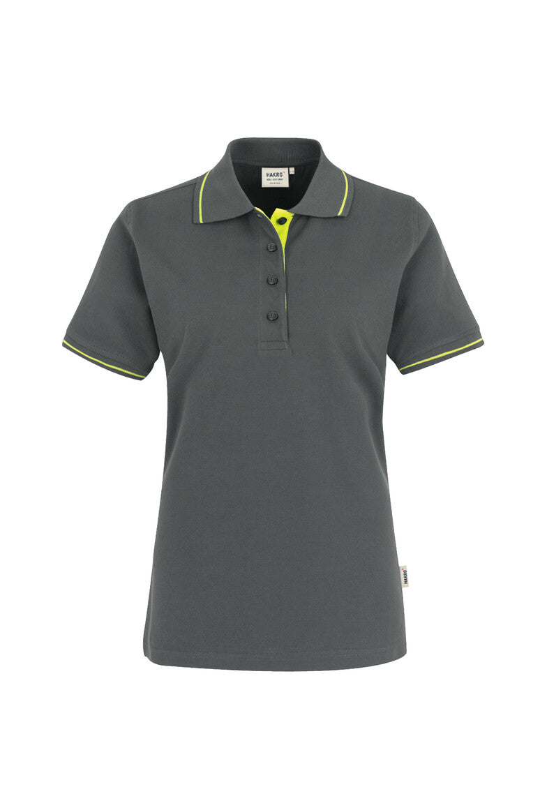 HAKRO Damen Poloshirt Casual anthrazit/kiwi