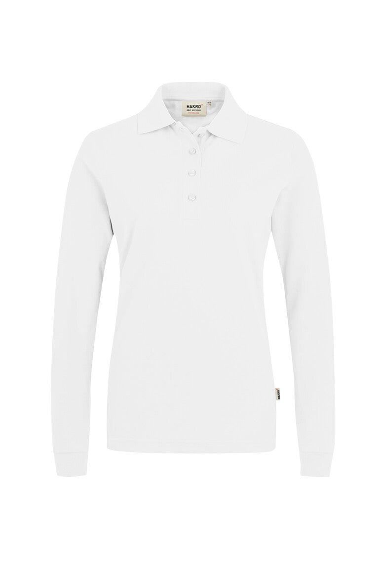 HAKRO Damen Longsleeve-Poloshirt Mikralinar® weiß