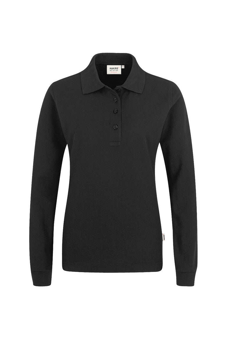 HAKRO Damen Longsleeve-Poloshirt Mikralinar® schwarz