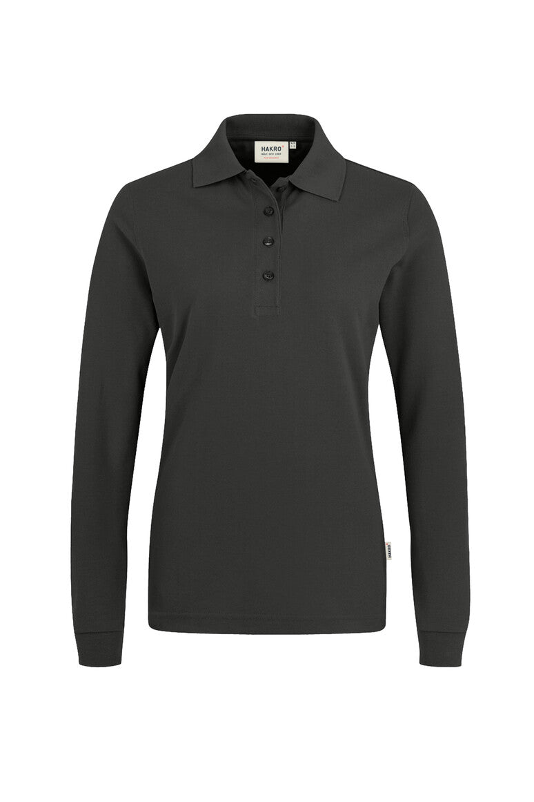 HAKRO Damen Longsleeve-Poloshirt Mikralinar® karbongrau