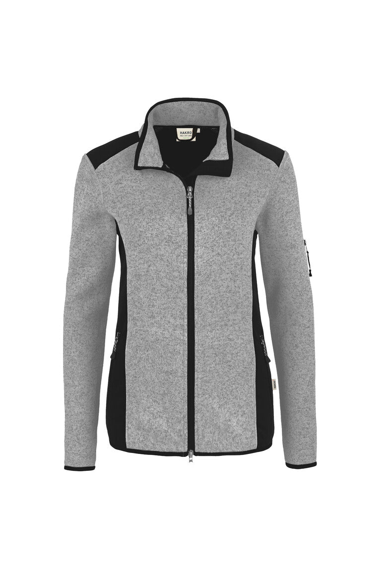 HAKRO Damen Strickfleecejacke Churchill grau meliert