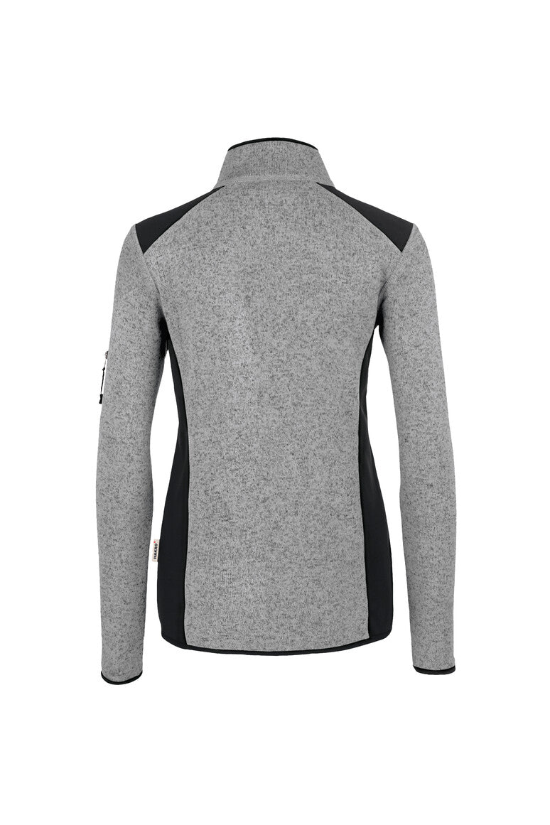 HAKRO Damen Strickfleecejacke Churchill grau meliert
