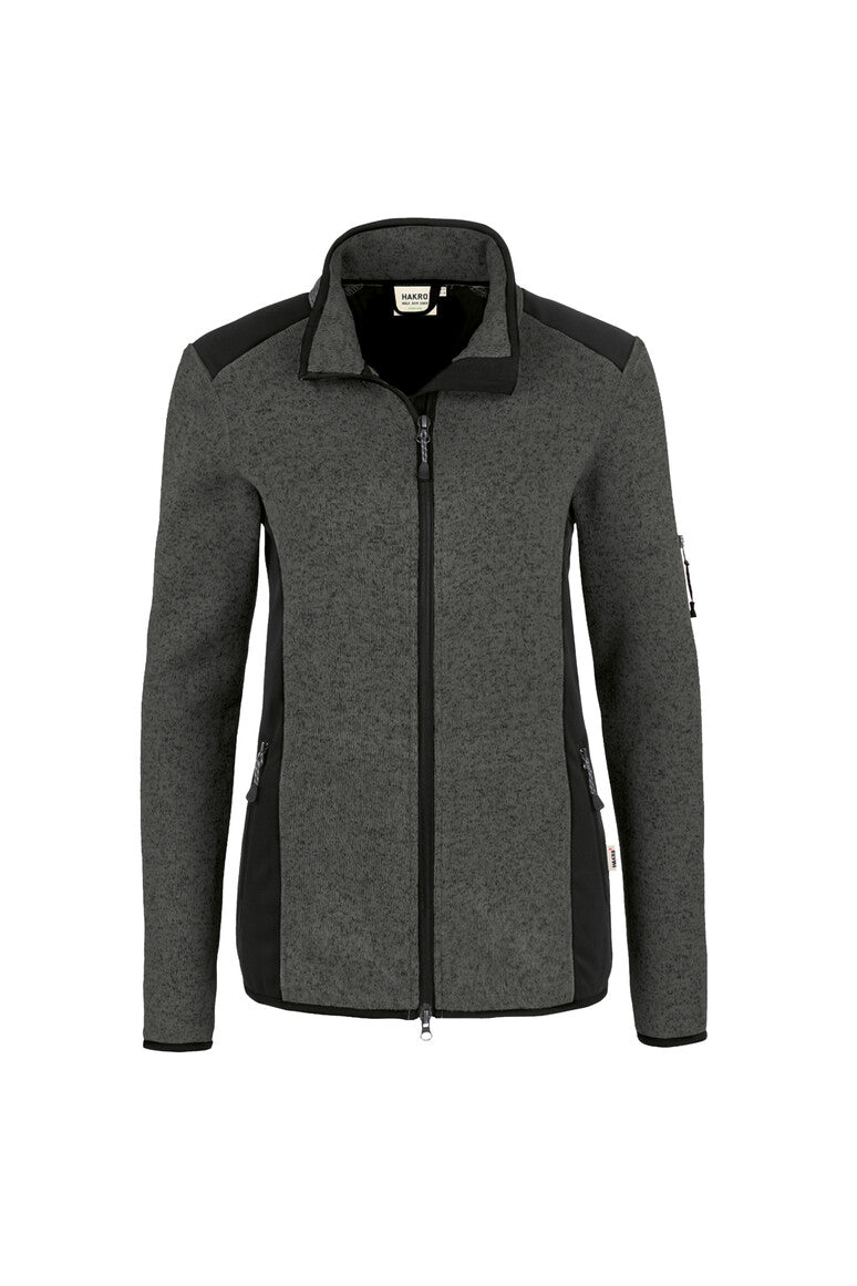 HAKRO Damen Strickfleecejacke Churchill anthrazit meliert